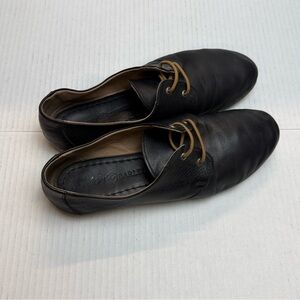 Poppy Barley Black Leather Lace-Up Casual Shoes size 8.5